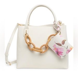 Betsey Johnson white convertible tote bag